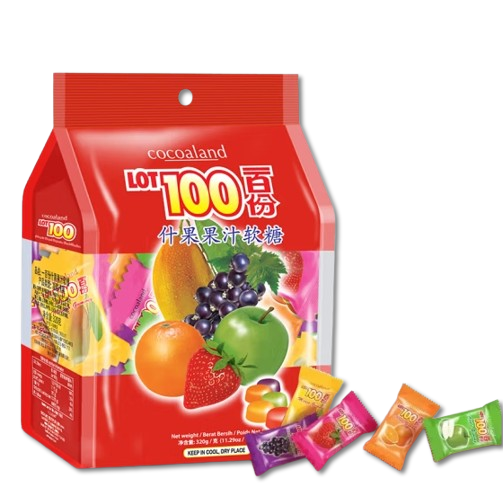 Fruit gummy, 5 flavors blend, Gummy, Q-shot, Individual packaging, Suitable for office food, Casual snacks, Imported from Malaysia, 320g/11.29oz* bag (Pack of 1)