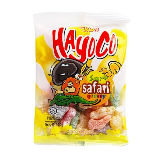 Fruit gummy, Sweet and sour, Gummy, A variety of cartoon animal shapes, Wedding candy, Casual snacks, Suitable for office food, Malaysia import, 150g/5.29oz* bag (Pack of 1)