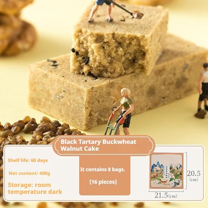 Black Tartary Buckwheat Walnut Cake, Wholesome And Nutty Festive Treat, Rich Traditional Flavor, Perfect For Holiday Snacking, Christmas Gifting, And Celebrations, 400g
