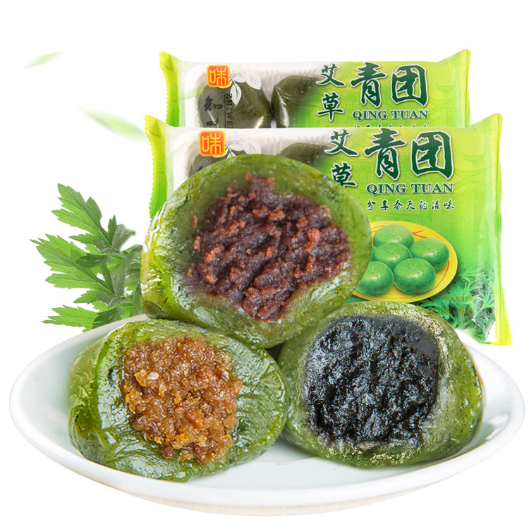 Zhiweiguan wormwood green dumplings Qingming fruit green kuih fine sand, hemp core glutinous rice dumplings, Hangzhou specialty cakes