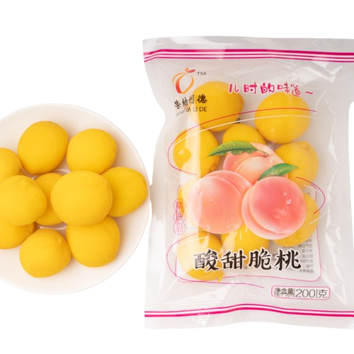 🍑Sweet & Sour Crispy Peaches, Fruit Peach Snacks, Chinese Food Snack Delicious Crispy Dorm, Gluten-Free, Vegan, Non GMO, Healthy Fruit Snack for Kids & Adults, Candied Fruit, Office Exotic Dry Fruits - 95g 酸甜脆黄桃