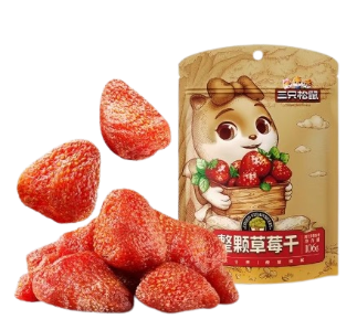 Dried Strawberries, Slowly Baked from Fresh Fruits, Sweet & Delicious, with Attractive Color, Rich Fruit Aroma and Unique Taste. Pack: 1 bag (212g)