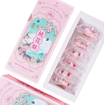 Soft and Sweet Traditional Chinese Peach Blossom Cake - Spiced Salt Crisp, Alluring Hue, 270g per Box