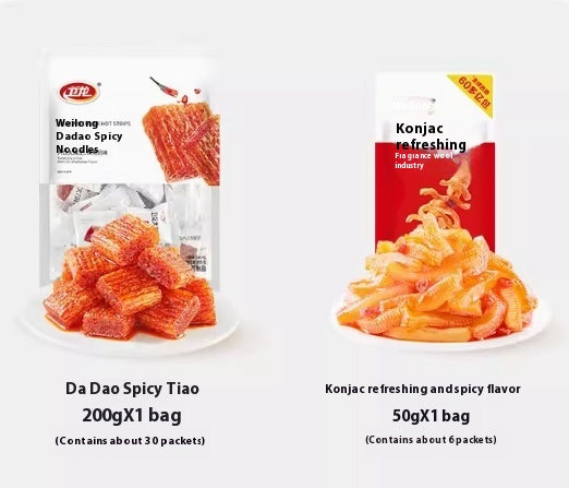 Konjac Spicy Strips Sticks, Moyushuang, Latiao Fragrant Spicy Flavor, Crisp and refreshing Hot Strips, Chinese Snack Food, 8.8Oz/36 Individual Packs 卫龙 魔芋爽 大刀肉