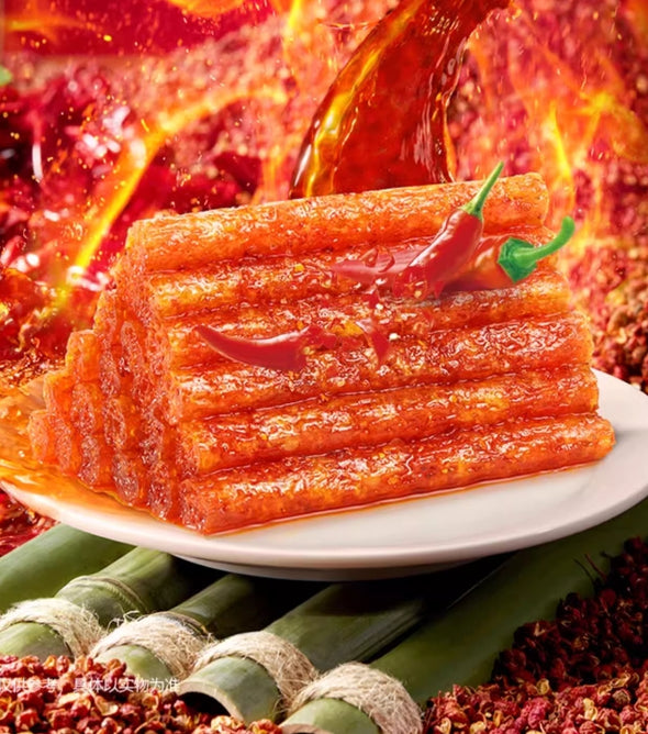 Latiao Spicy Strips, Soft & Chewy Latiao, Mild/Extra Spicy Spicy Gluten, Classic Chinese Special Snack Food, Vegan,16.9Oz (Individually Packed 30 Pcs) 卫龙霸道辣条