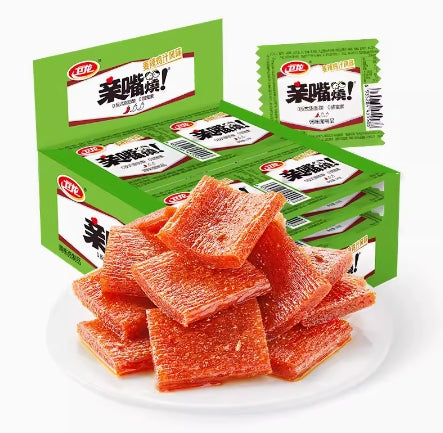 Latiao Spicy Strips,Spicy Gluten, Sweet and Spicy Chips with Chewy Texture, Classic Chinese Special Snack Food, Vegan, Independent Small Package 16.9Oz 卫龙亲嘴烧