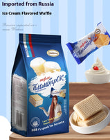 Wafer biscuit, Ice cream flavor, Sweet taste, Independent packaging, Easy to carry, Office and movie enjoyment, Hand gift, Christmas, Imported from Russia, 358g/12.63oz* bag