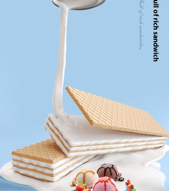 Wafer biscuit, Ice cream flavor, Sweet taste, Individual packaging, Easy to carry, Office and movie enjoyment, Hand gift, Christmas, Imported from Russia, 278g/9.81oz* tin