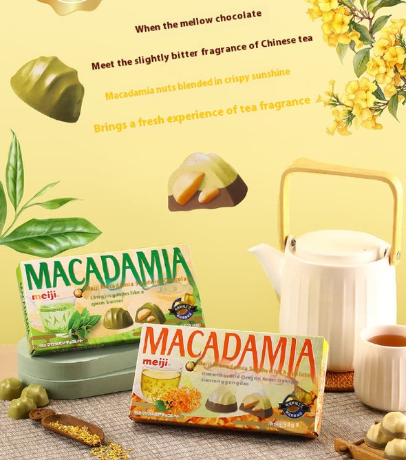 Filled Longjing Chocolate, Containing Nuts, Sweet Entrance, Mellow Taste, Easy to Carry, Office Food, Casual Snacks, Import from Japan, 58g/2.05oz* bag