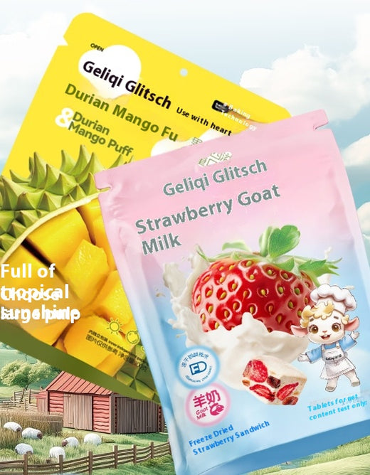 Snow crisp, Durian Mango flavor, Freeze-dried mango cubes, Small pack for easy to carry, Office snacks, Snack afternoon tea, 100g/3.53oz* bag