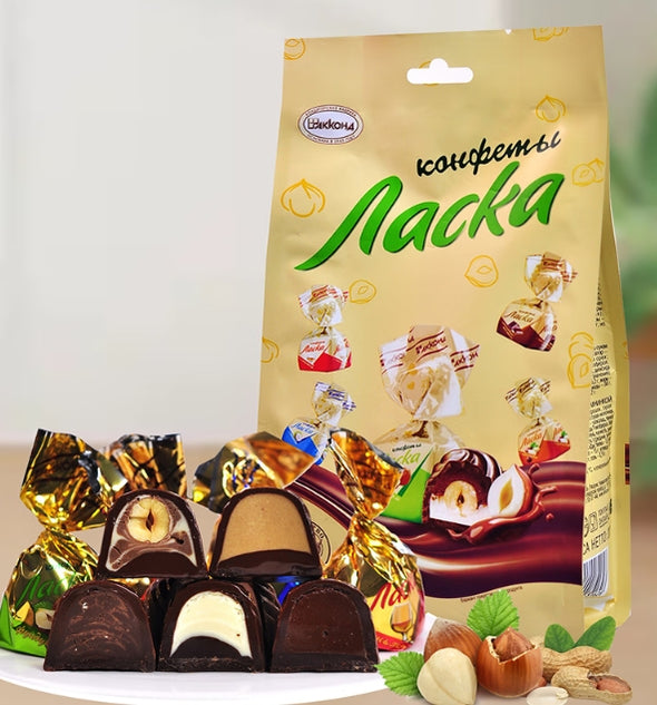 Filled chocolate, Multi-flavor mix, Sweet entrance, Mellow taste, Casual snacks, Christmas, Hand gift, Imported from Russia, 200g/7.05oz* box
