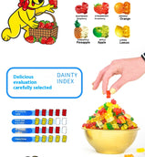 Gummy rubber, QQ projectile, Six kinds of fruit flavor, Bear shape, Children's candy, Individual packaging, Easy to carry, Casual snacks, 200g/7.05oz* bag