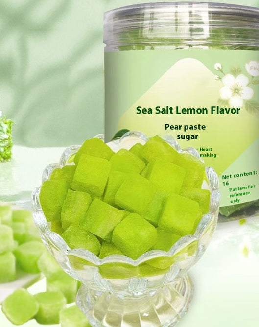 Sea Salt Lemon Mints, Salty sweet, Rich taste, Throat lozenges, Filling, Suitable for office eating, Casual snacks, 200g/7.05oz* jar
