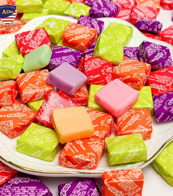 Soft candy, Mixed fruit, Fruity, Chewy, Festive candy, Hand gift, Student candy, Bag, Wedding Snack, 500g/17.64oz* bag (Pack of 1)