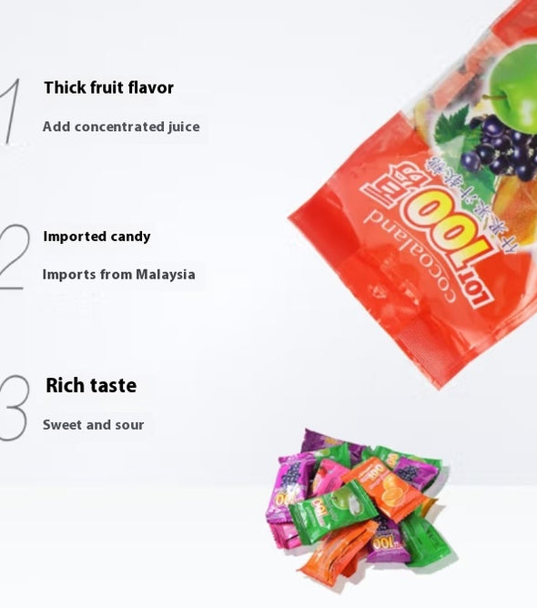 Fruit gummy, 5 flavors blend, Gummy, Q-shot, Individual packaging, Suitable for office food, Casual snacks, Imported from Malaysia, 320g/11.29oz* bag (Pack of 1)