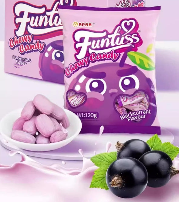 Fruit gummy, Black currant, Gummy, Sweet and sour, Individually packaged, Suitable for office food, Casual snacks, Imported from Malaysia, 30g/1.06oz*3 bags (Pack of 3)