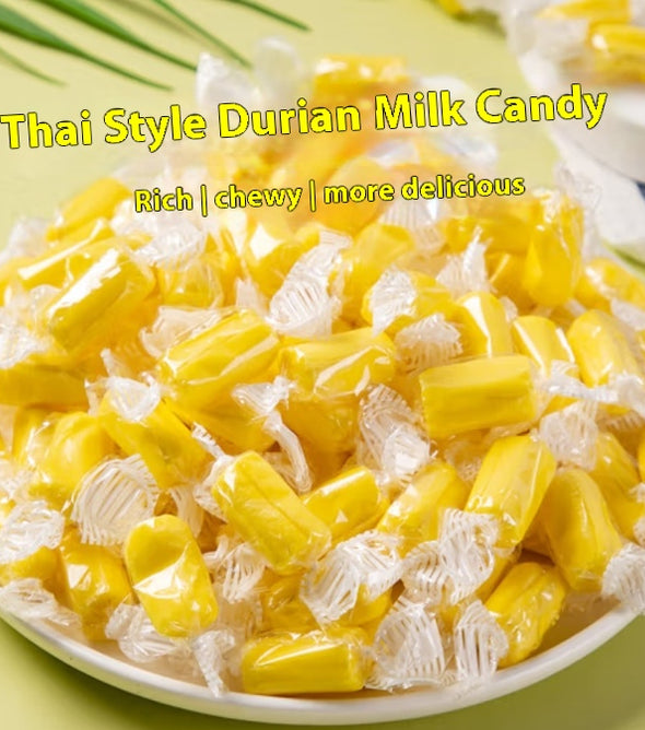 Fruit jelly, Durian flavor, Fruit-rich, New Year snacks, Thai flavor, Individual packaging, Contains 85 pieces, Casual snacks, 350g/12.35oz* bag (Pack of 1)