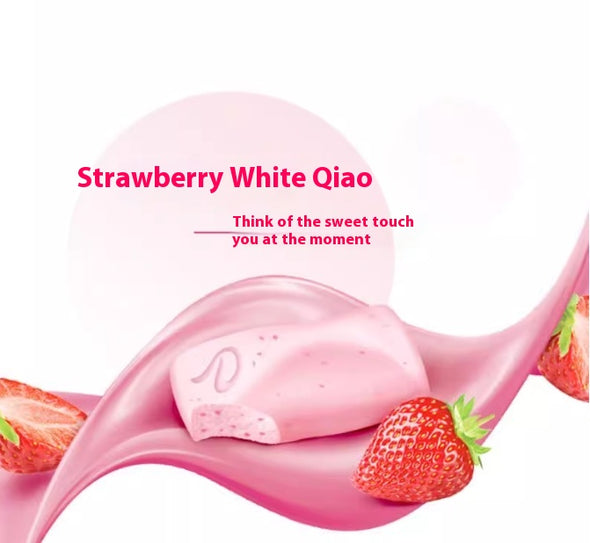 White chocolate, Strawberry flavor, Block row, Mellow taste, Silky mouth, Individual packaging, Easy to carry, Ready to eat, Hand gifts, Christmas, Valentine's Day, 156g/5.5oz* box (Pack of 12)