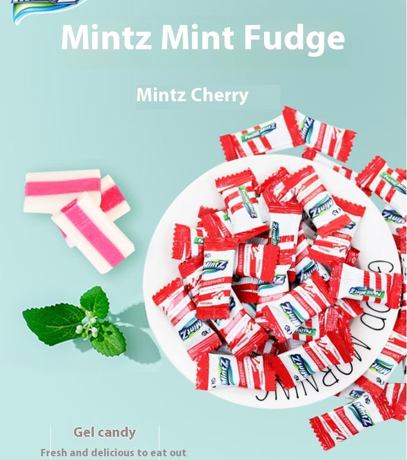 Cherry Mint soft candy, Cool fruit candy, Cherry sweet, Mint fragrance, Individual packaging, Casual snacks, Fresh breath, Christmas, Imported from Indonesia, 115g/4.06oz* bag (Cherry Mint Flavor)