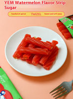 Long fudge, watermelon flavor, stuffed spiral fruit drop, sweet taste, fruity flavor, small package easy to carry, office food, casual snacks, 70g/2.47oz*bag