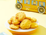 Cookie Biscuits: Chocolate8/Lemon Cheese8. Fine & Smooth Texture, Adorable Cartoon Design, in Bus-Shaped Gift Box. Leisure Snacks, 160g per Box.