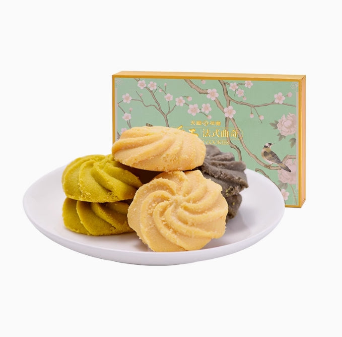 Cookie Butter Biscuits: Matcha Pistachio/Black Sesame/Macadamia Nut Flavors. Crispy & Tasty Shortbread, Ideal Leisure Snacks, 240g per Box.
