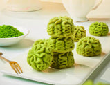 Butter Biscuits, Matcha Flavor. Melt-in-the-mouth, Soft, Crispy & Sweet. A Luxurious Feast for Taste Buds. Office & Leisure Snacks, 240g per Box.