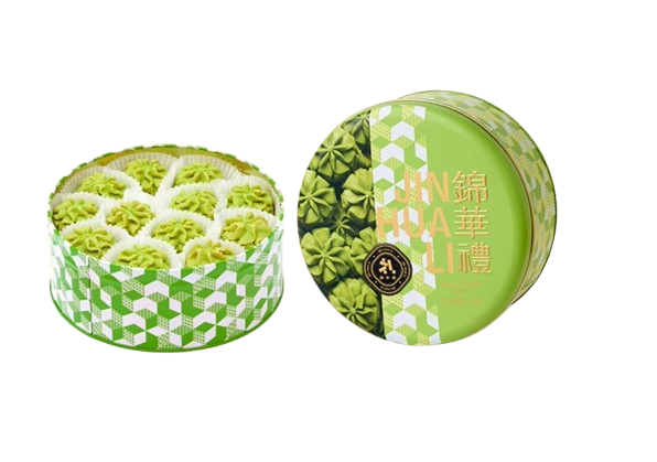 Butter Biscuits, Matcha Flavor. Melt-in-the-mouth, Soft, Crispy & Sweet. A Luxurious Feast for Taste Buds. Office & Leisure Snacks, 240g per Box.