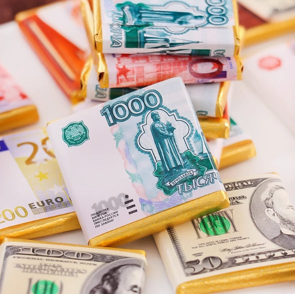 Mini Chocolate, Russian Coin Shape, Delicious Taste, Pure Cocoa Butter, Assorted Gift Box, Individual Small Package, Contains 40 pieces, Large Family Size, 200g/7.05oz bag (Pack of 40)