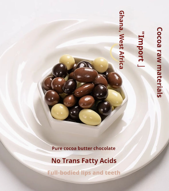Chocolate Beans with 15 Kinds of Nutty Fillings, Crispy Nuts Blended in Smooth Dark Chocolate. Perfect for Birthdays, Christmas, & Leisure Snacking. 680g per Box.