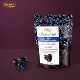Italian Imported Blackberry & Blackcurrant Fruit-filled Dark Chocolate, with Pure Cocoa Butter. Part of Fruit Chocolate Series, Chocolate Beans. Ideal Leisure Snacks. 125g per Bag.