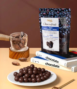 Italian Imported Blackberry & Blackcurrant Fruit-filled Dark Chocolate, with Pure Cocoa Butter. Part of Fruit Chocolate Series, Chocolate Beans. Ideal Leisure Snacks. 125g per Bag.