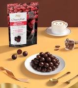 Italian Imported Zaini Raspberry & Cranberry Fruit-filled Dark Chocolate, Made with Pure Cocoa Butter. From Fruit Chocolate Series, Chocolate Beans. Perfect Leisure Snacks. 125g per Bag.