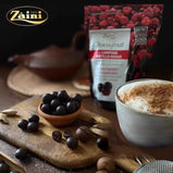 Italian Imported Zaini Raspberry & Cranberry Fruit-filled Dark Chocolate, Made with Pure Cocoa Butter. From Fruit Chocolate Series, Chocolate Beans. Perfect Leisure Snacks. 125g per Bag.
