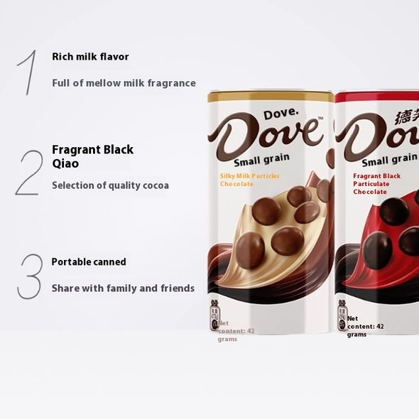 Smooth Milk Chocolate with Granules & Rich Dark Chocolate with Granules. Intense Milk Aroma & Dark Chocolate Flavor. Chocolate Beans, Ideal Leisure Snacks. 84g in 2 Cans.