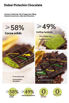 Dubai style chocolate bar ,Pistachio flavor,Dark chocolate,crispy sandwich chocolate ,Gift,Separately packaged,snacks,2.47oz（Pack of 1）