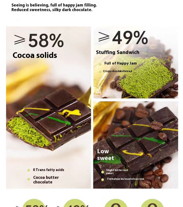 Dubai style chocolate bar ,Pistachio flavor,Dark chocolate,crispy sandwich chocolate ,Gift,Separately packaged,snacks,2.47oz（Pack of 1）