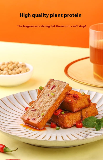 Spicy Flavor Dried Tofu, Rich Aroma, Q-Elastic Texture, Traditional Chinese Vegetarian Snack, Perfect for Binge-Watching, Office Snacking, and Meal Prep 108g/Bag 劲仔豆腐干香辣味 108g