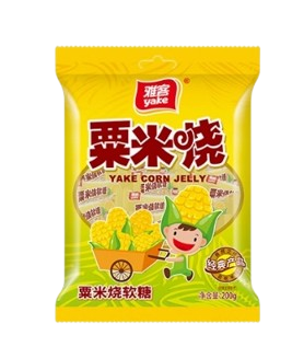 Corn Flavored Gummy Candies, Rich in Taste, Soft & Chewy Texture, Perfect for Both Adults and Children, Ideal Party Snacks, 7.05oz（Pack of 1）雅客 玉米味软糖 200g/袋