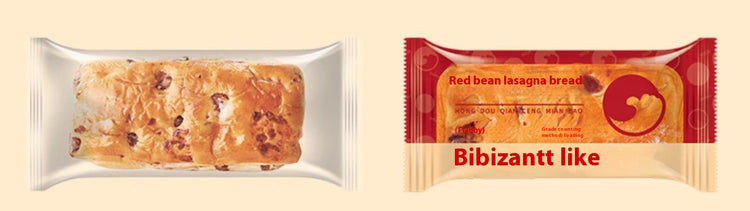 Red bean lasagna bread fluffy texture breakfast picnic sweet red beans leisure snacks 400g / box