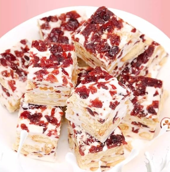 Cranberry Snowflake Candy Delicate Dessert Treat Sweet & Tart Flavor Traditional Chinese Snack Perfect Holiday Gift 200g/Bag