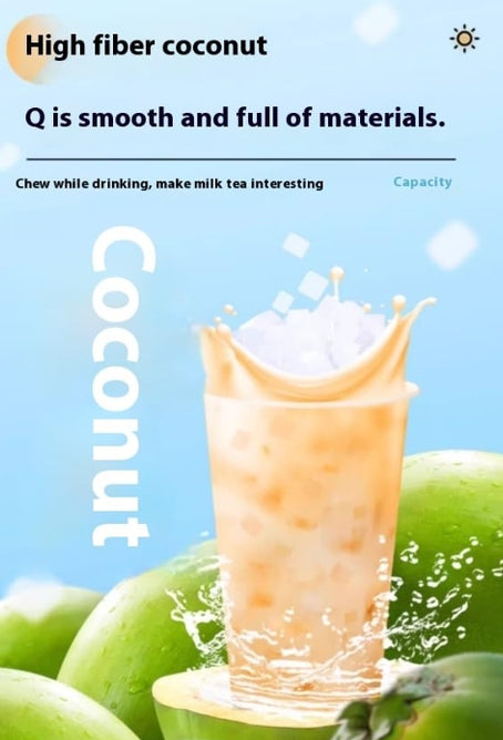 Chocolate Bubble Tea with Coconut Jelly Bits Sweetened Coconut Jelly Chocolate Bubble Tea Mix Easy Preparation Enjoy our Bubble Tea as a snack 80g*3Cups