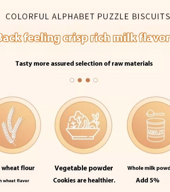 Colorful ABC Alphabet-Shaped Biscuits with Mixed Veggie Flavors, Fun for kids, Perfect for Snack Time, Lunchboxes, or As A Reward For Good Behavior-90g/Bag