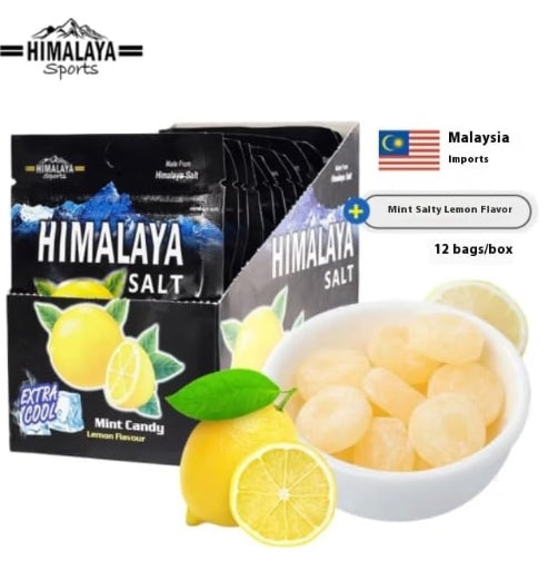 Malaysian Candies, Refreshing Peppermint Candies with Mint and Lemon Flavors, Containing Himalayan Pink Rock Salt.180g/1 box