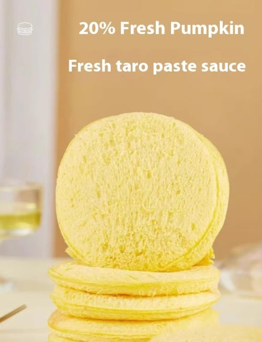 Bread Pumpkin & Taro Paste Burger, Delicious Pumpkin Flavor, Soft Taro Paste Filling, Healthy Snack Option, Perfect For Breakfast, Flavored Asian Sweet Desserts for Family, Casual Snacks for Kids & Adults - 238g/Bag