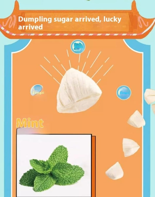 Mint Zongzi-Shaped Candy, Sweet & Silky, Refreshingly Cool, Traditional Chinese Snack Candy, Enjoyed by Adults & Kids, Ideal for Sharing with Family & Friends, Party Snack, Festival Gift, Holiday Treat 180g/Bag