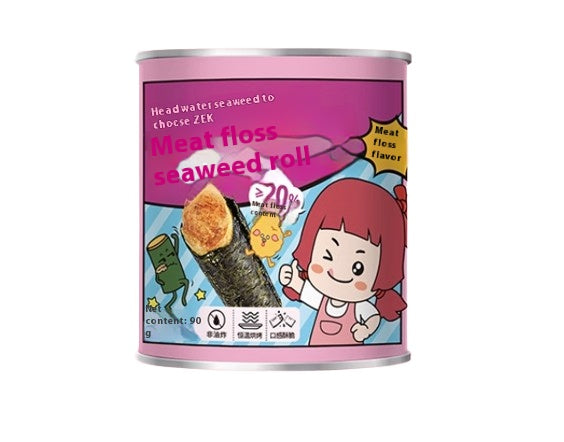 Seaweed rolls with layers of texture, crispy outer layer and fresh inner layer, individually wrapped for easy transportation 90g/1 can.