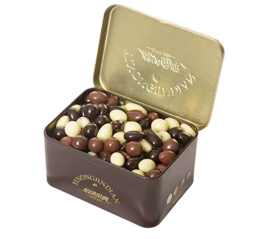 Chocolate Beans with 15 Kinds of Nutty Fillings, Crispy Nuts Blended in Smooth Dark Chocolate. Perfect for Birthdays, Christmas, & Leisure Snacking. 680g per Box.