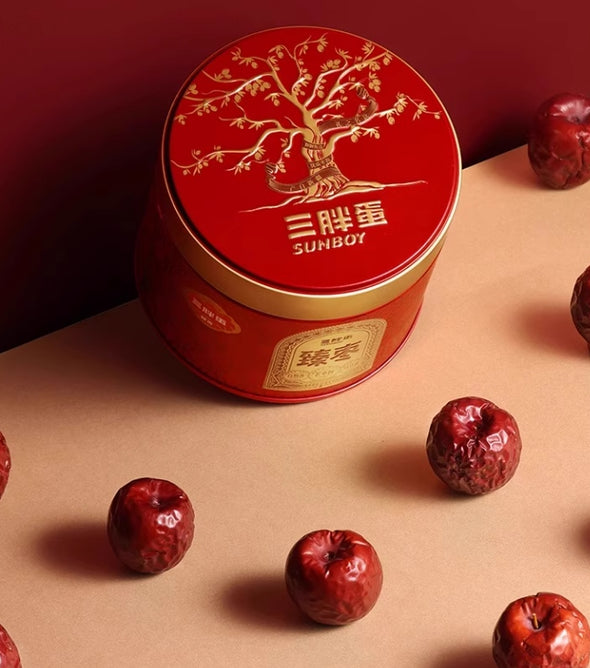 Jujube Dates, Sweet, Delicate & Warm Flavor, Ideal Snack to Share with Family & Friends, Ideal Gift for Festivals 128g/Jar三胖蛋臻枣 128g/罐