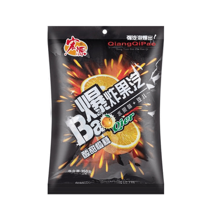 Orange - Flavored Fruit Hard Candies with an explosive sour kick! Enjoy a unique taste at any time. These heart - shaped candies are suitable for all ages. 350g/12.35oz*1 bag, perfect for casual snacking.